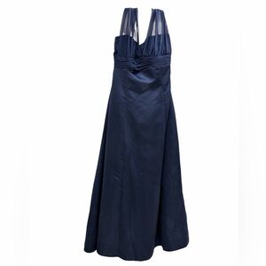 David's Bridal Bridesmaid Dress Or Halter Evening Gown Royal Blue Size 12